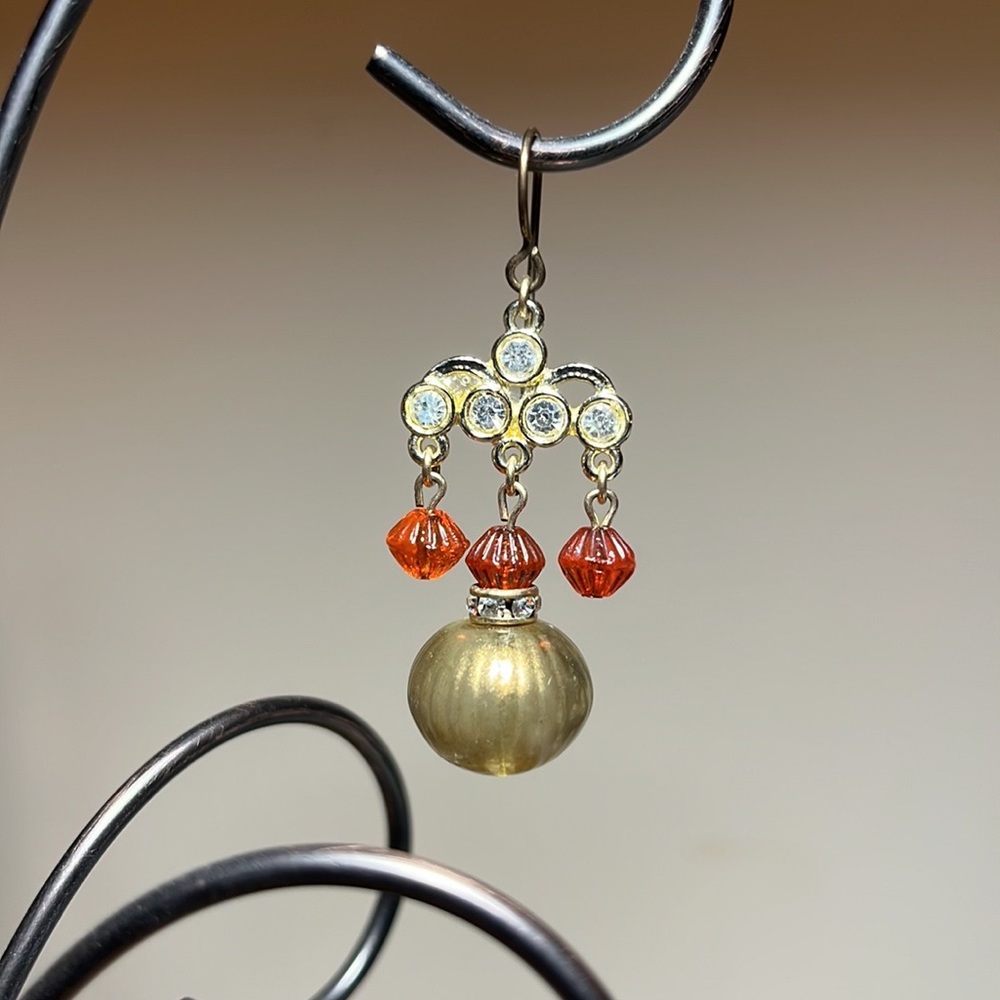Vintage Beaded Dangling Statement Earrings - Picture 2 of 6